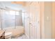 Bright bathroom with a tub/shower and a marble tiled floor, featuring a modern and stylish design at 13304 Sanctuary Cove Dr # 303, Temple Terrace, FL 33637