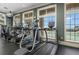 Bright gym with multiple cardio machines and large windows with pool views at 1213 Bay Club Cir, Tampa, FL 33607
