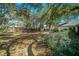 Expansive backyard with mature trees, wooden fence, and lush greenery at 3013 Ridgevale Cir, Valrico, FL 33596