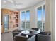 Cozy dining area with built-in bar, wine storage, and floor-to-ceiling windows showcasing water views at 450 Knights Run Ave # 1704, Tampa, FL 33602
