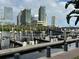 This marina has multiple docks available with luxury high-rise buildings in the background at 450 Knights Run Ave # 1704, Tampa, FL 33602