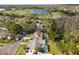Aerial view of the neighborhood with swimming pools and mature trees at 4735 Foxshire Cir, Tampa, FL 33624