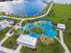 Aerial view of the community playground, splashpad, and covered picnic areas at 4735 Foxshire Cir, Tampa, FL 33624
