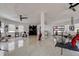 Spacious living room featuring high ceilings, polished floors, and a central support column at 1111 Dr M L King Jr N St, Safety Harbor, FL 34695