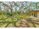 Lush backyard surrounded by mature trees, offering a tranquil and private outdoor space at 13450 Wilcox Rd, Largo, FL 33774