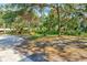 Expansive front yard with mature trees, offering shade and a serene, natural setting at 13450 Wilcox Rd, Largo, FL 33774