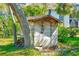 Exterior view of the historic Church Creek Smokehouse featuring a rustic wooden build and charm at 13450 Wilcox Rd, Largo, FL 33774
