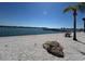 Enjoy panoramic water views from the condo community, enhanced by swaying palm trees and a tranquil seating area at 5108 Brittany S Dr # 903, St Petersburg, FL 33715