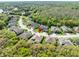 An aerial view shows a single-Gathering home situated in a lush, green neighborhood at 15335 Azra Dr, Odessa, FL 33556