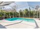 Enclosed swimming pool surrounded by lush landscaping, offering a private retreat at 10537 Greensprings Dr, Tampa, FL 33626