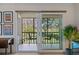 Screened patio with seating area and views of the landscaped backyard at 128 Nancy Dr # 128, Oldsmar, FL 34677