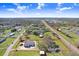 Aerial view of a property showcasing the location and landscaping on a clear day, with a home in the center at 31049 Eloian Dr, Wesley Chapel, FL 33545