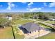 Wide aerial shot showcasing a new home under construction, surrounded by green landscapes and clear skies at 31049 Eloian Dr, Wesley Chapel, FL 33545