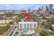 Aerial view of apartments with a swimming pool and parking at 406 W Azeele St # 103, Tampa, FL 33606