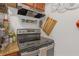 Close up of the range with granite countertops at 406 W Azeele St # 103, Tampa, FL 33606
