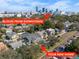 Scenic aerial view of the residential neighborhood, city skyline, nearby downtown at 951 9Th S Ave, St Petersburg, FL 33705