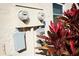 Close up of two electrical panels and a lush tropical plant at 104 Gloucester Blvd # 340, Sun City Center, FL 33573