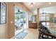 Spacious kitchen looking out onto a covered patio at 1514 River Ct, Tarpon Springs, FL 34689