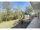 Back deck area overlooking backyard with wood fence for privacy at 29443 Zeller Ave, San Antonio, FL 33576
