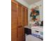 A closet is equipped with folding doors for easy access to storage. Various personal effects surround it at 303 Grand Ave, Brooksville, FL 34604