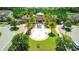 Aerial view of a community splash pad area with palm trees at 32484 Worden Pass, Wesley Chapel, FL 33543