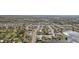 A scenic aerial shot of a well-planned residential area with many single Gathering homes and pond at 335 Stroll Ln, Sun City Center, FL 33573