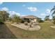 Well maintained backyard with lush green grass and decorative rock gardens at 335 Stroll Ln, Sun City Center, FL 33573