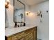 Bathroom vanity with marble countertop, under-mounted sink and a modern faucet at 400 Island Way # 612, Clearwater Beach, FL 33767