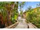 Landscaped walkway lined with lush tropical foliage leading to the property at 611 Casabella Dr, Bradenton, FL 34209