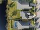 Overhead aerial view of properties highlighting backyard, pool and surrounding neighborhood at 11720 Winterset Cove Dr, Riverview, FL 33579