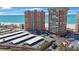 Scenic aerial view of the condo towers and parking at 17920 Gulf Blvd # 1103, Redington Shores, FL 33708