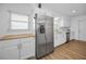 Spacious kitchen featuring stainless steel appliances and white cabinetry, perfect for cooking at 4191 39Th S St, St Petersburg, FL 33711