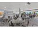 Spacious community room filled with tables and chairs, perfect for gatherings with scenic waterfront views at 6009 Sea Ranch Dr # 307, Hudson, FL 34667