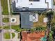Aerial shot of a house showing the roof, backyard with patio, and surrounding neighborhood at 735 Snell Isle Ne Blvd, St Petersburg, FL 33704