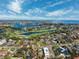 Wide angle aerial view of neighborhood showcasing local golf course and views of Tampa Bay at 735 Snell Isle Ne Blvd, St Petersburg, FL 33704