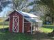 Wide shot of an enclosed chicken coop in the yard with chickens at 8946 Old Pasco Rd, Wesley Chapel, FL 33544
