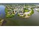 Aerial view of waterfront homes with private docks and beautiful canal access at 2007 Yale Ave, Bradenton, FL 34207