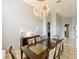 Dining room featuring a chandelier and dining table at 20330 Natures Corner Dr, Tampa, FL 33647