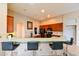 Open concept kitchen with a breakfast bar and view to the living room at 20330 Natures Corner Dr, Tampa, FL 33647