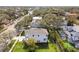 An aerial view of a home with a well-manicured lawn nestled among mature trees in a quiet neighborhood at 3201 S Manhattan Ave, Tampa, FL 33629