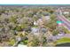 Aerial view of property surrounded by lush greenery near a highway at 3820 E Lakeshore Dr, Tampa, FL 33604