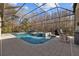 Stunning screened-in pool and spa with a serene wooded backdrop, perfect for relaxation at 5204 Avenue La Crosse, Lutz, FL 33558