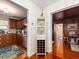 View of the kitchen featuring updated cabinets and stainless steel appliances at 1108 Commodore St, Clearwater, FL 33755