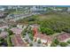 Beautiful aerial view of the townhouse community with mature trees and lush landscaping at 236 Valencia Cir, St Petersburg, FL 33716