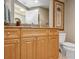 Bathroom with granite countertops, wood cabinets, and chrome fixtures at 501 Mandalay Ave # 601, Clearwater Beach, FL 33767