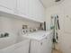 Laundry room with white cabinets and a utility sink at 501 Mandalay Ave # 601, Clearwater Beach, FL 33767