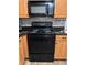 Black electric range with a matching microwave overhead at 204 Pine Tulip Ct # 102, Tampa, FL 33612