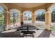 Community picnic area near tennis courts features picnic table under a covered pavilion at 2733 Via Cipriani # 814A, Clearwater, FL 33764