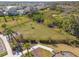 Aerial view of a fenced community dog park with lush green grass and a walking path at 4727 Lindever Ln, Palmetto, FL 34221