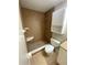 This is a bathroom with a tiled shower, toilet, sink, and a cabinet for storage at 5100 Burchette Rd # 3005, Tampa, FL 33647